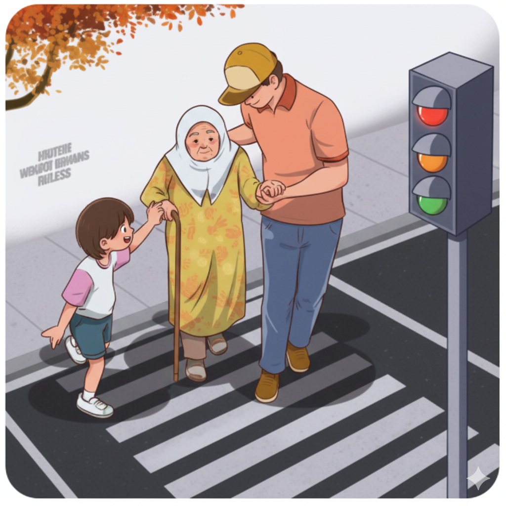 Ilustrasi upacara bendera di sekolah