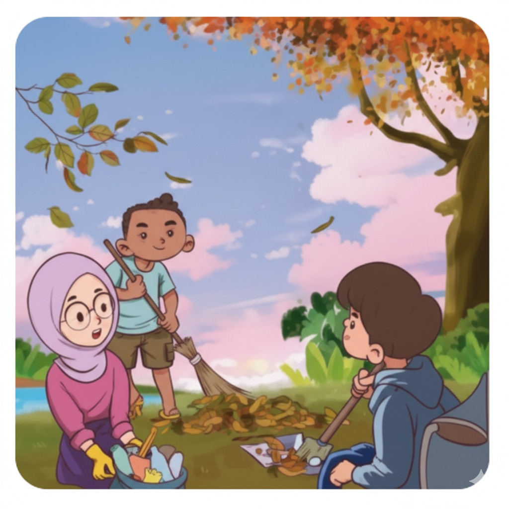 Ilustrasi membantu menyeberang jalan