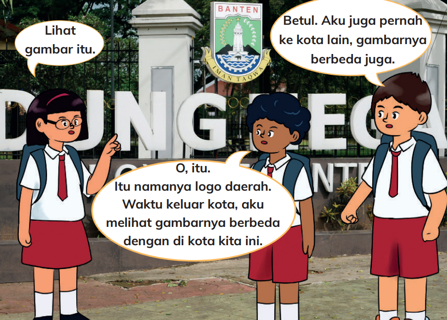 Dialog siswa tentang logo daerah